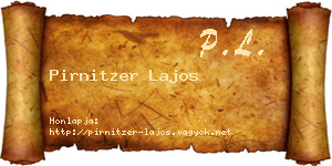 Pirnitzer Lajos névjegykártya
